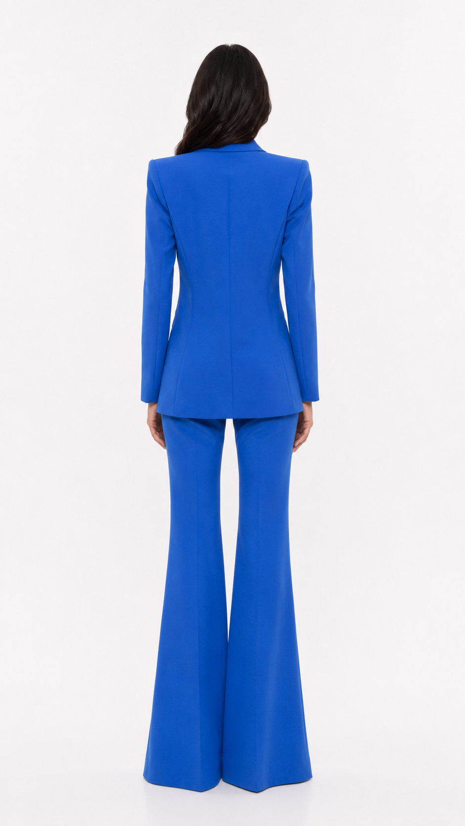 Royal Blue Tailored Blazer & Flared Pants Suit Set – VERA