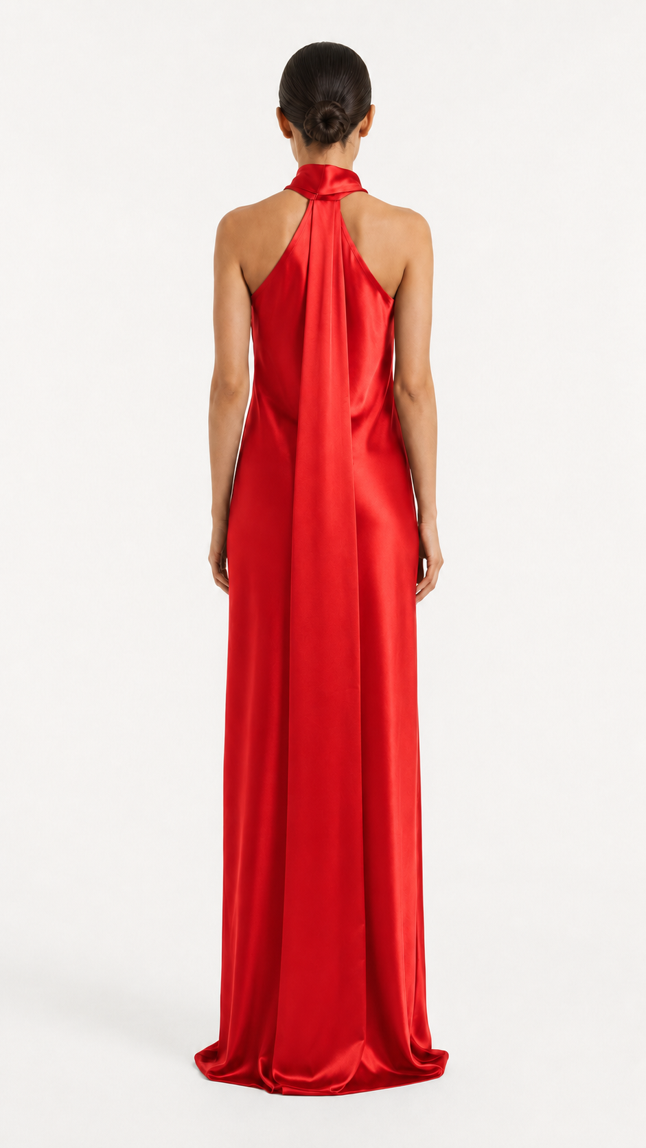 Black Cross Halter Satin Evening Gown – NOVA