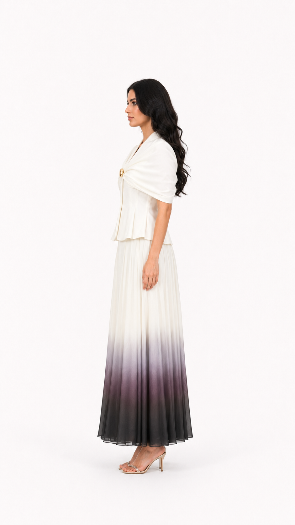 Ivory Ombre Chiffon Two-Piece Set – LUNA