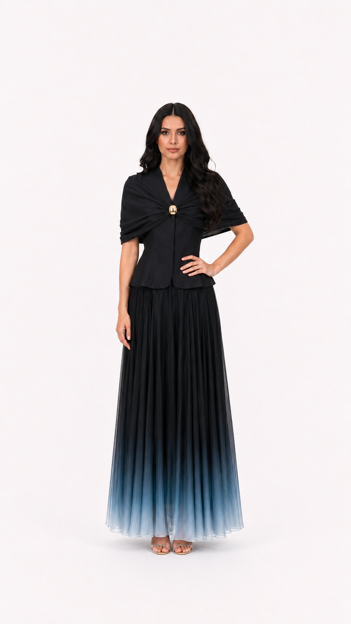Ivory Ombre Chiffon Two-Piece Set – LUNA