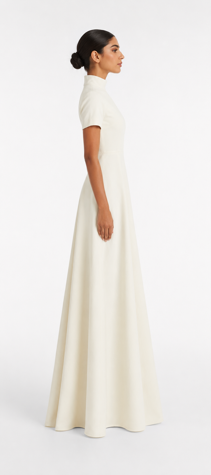 Ivory High Neck A-Line Maxi Dress – ARIA