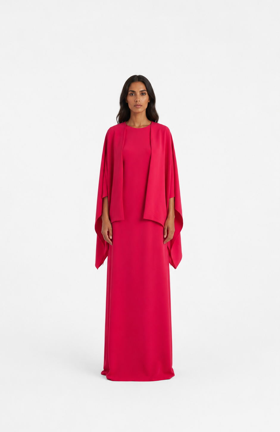 Fuchsia Cape Two-Piece Maxi Set – LUCIA