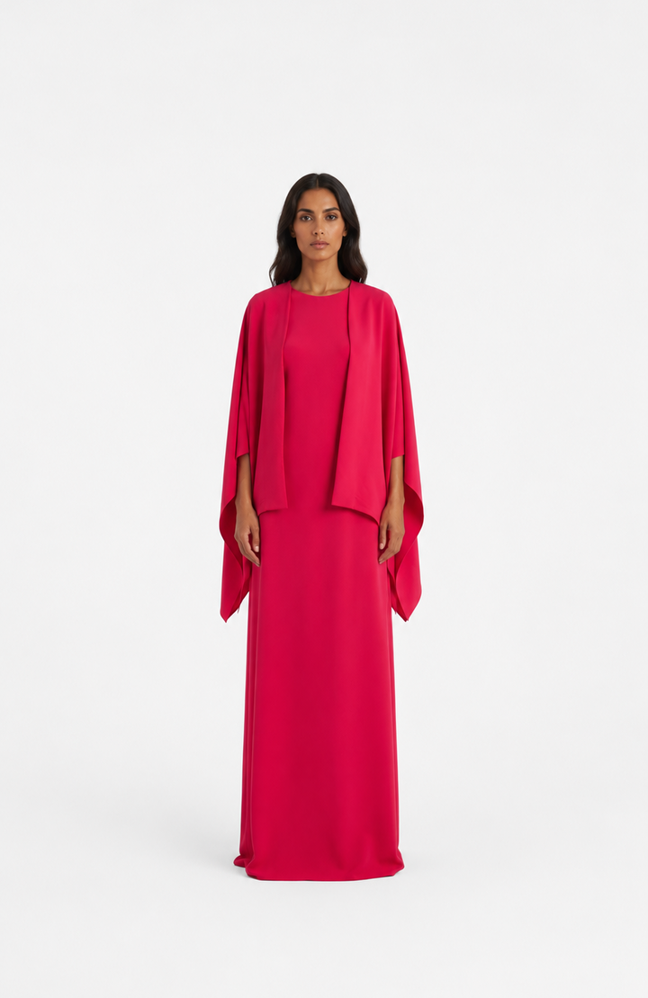 Fuchsia Cape Two-Piece Maxi Set – LUCIA
