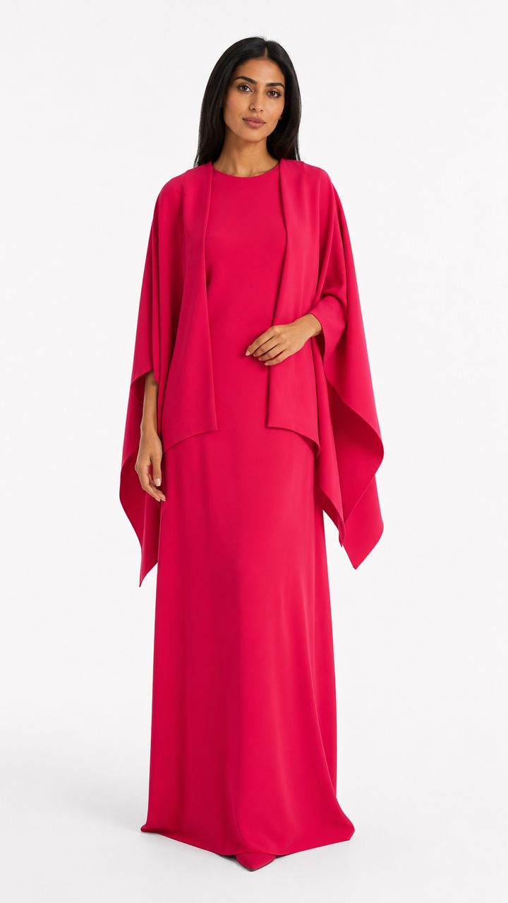 Fuchsia Cape Two-Piece Maxi Set – LUCIA
