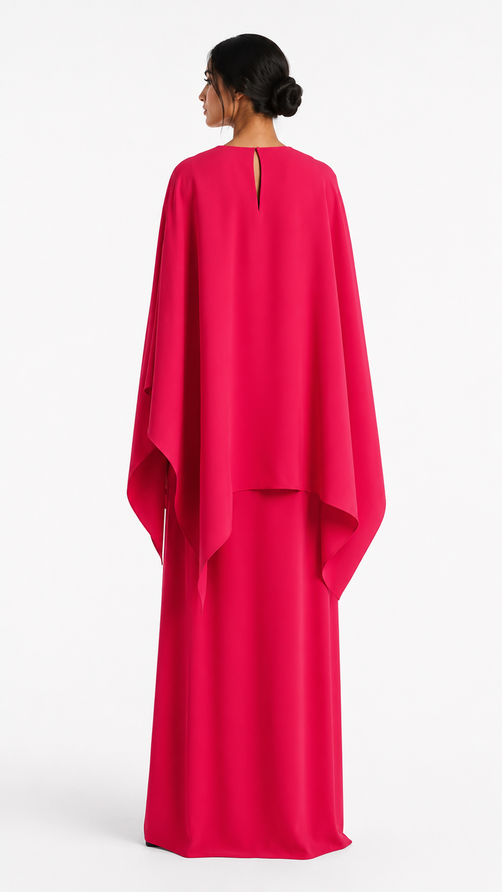 Fuchsia Cape Two-Piece Maxi Set – LUCIA