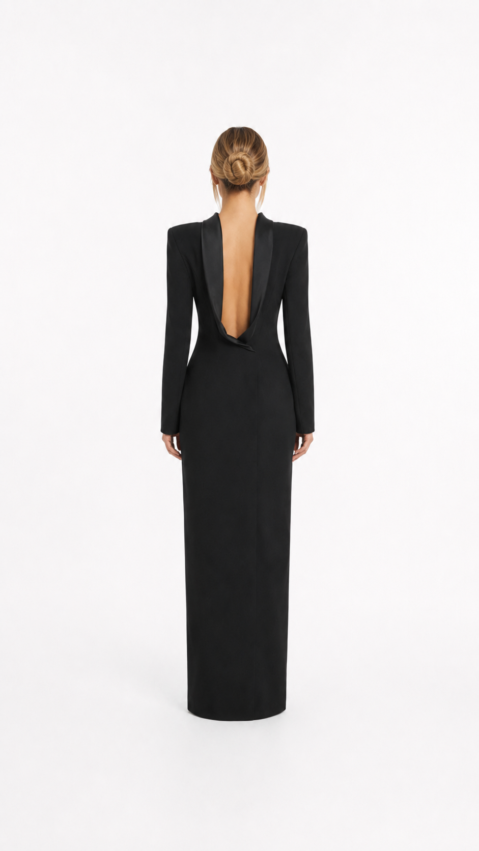 Black High Neck Column Evening Gown – ECLIPSE