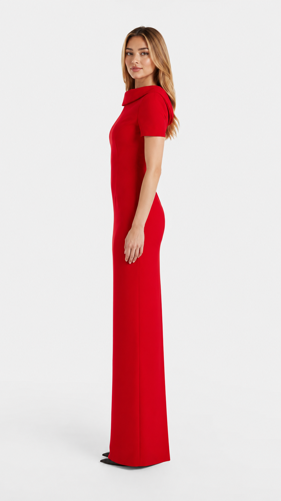 Red High Neck Column Maxi Dress – SCARLETT