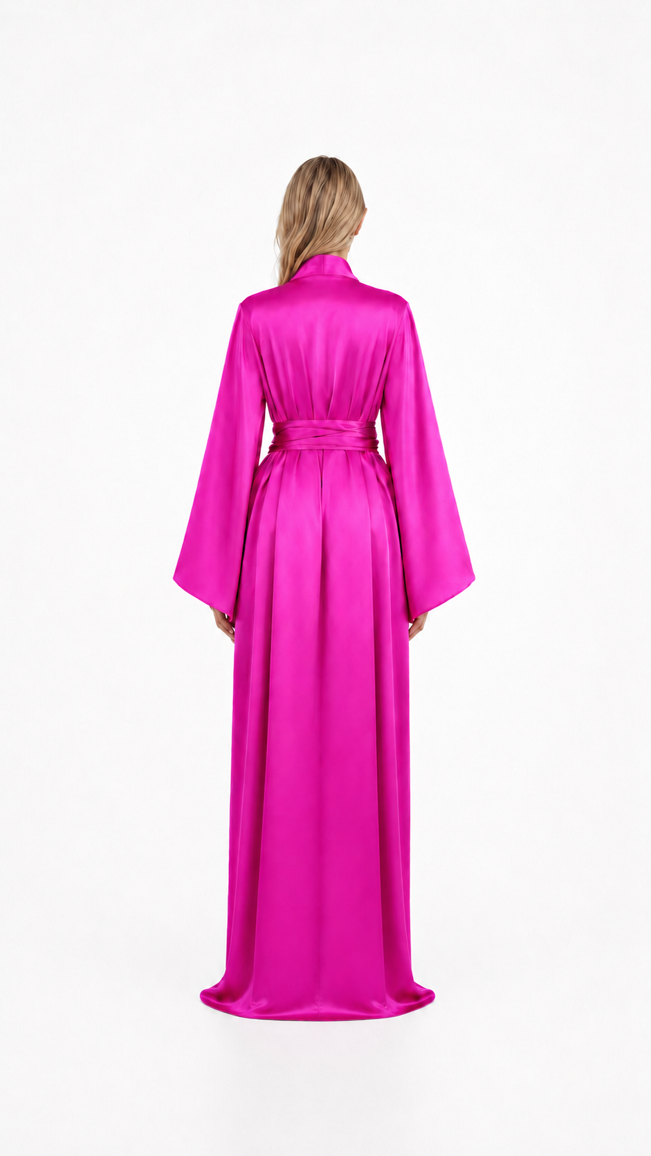 Fuchsia Belted Front Slit Evening Gown – FIORA