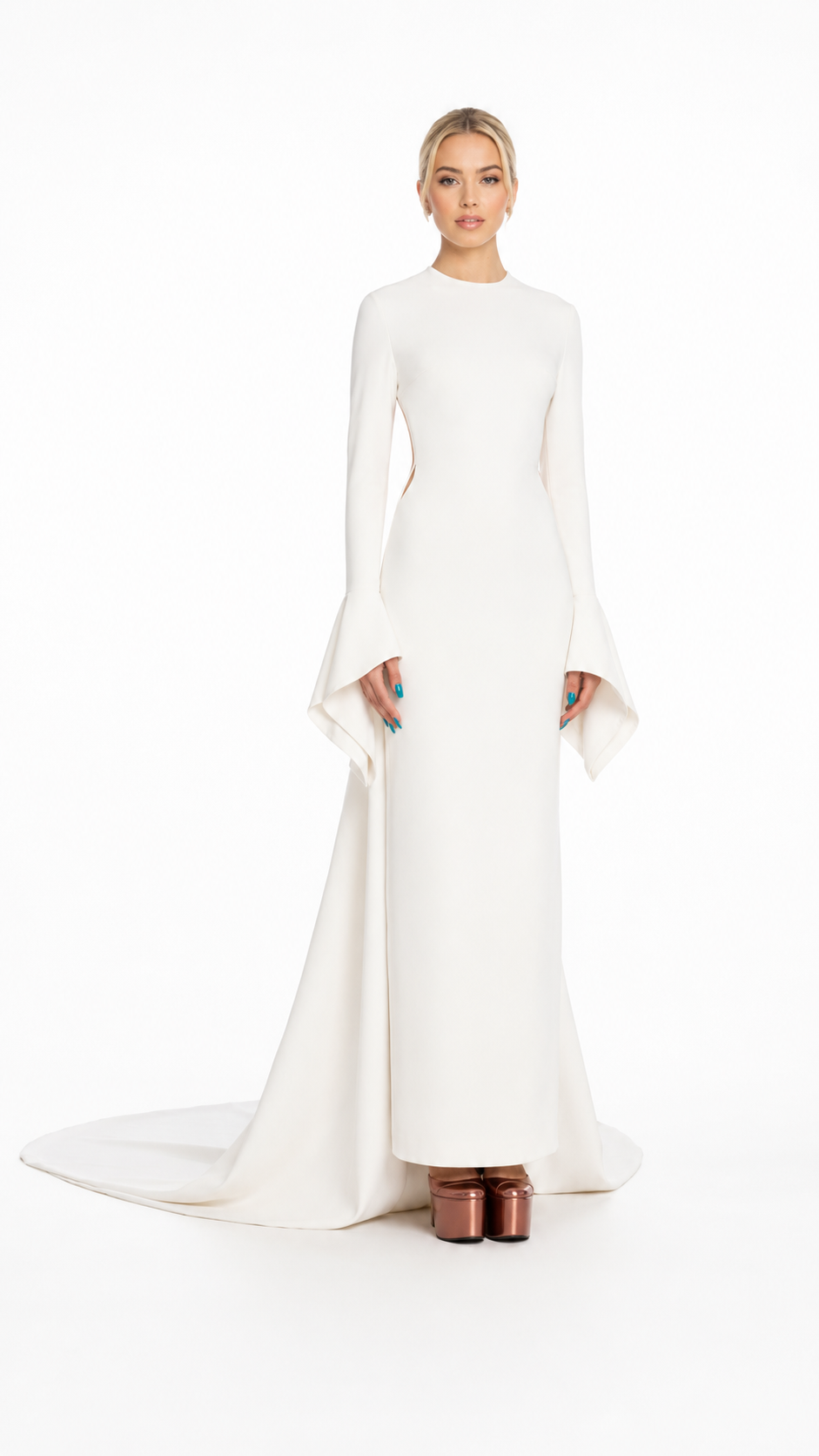 Ivory Bell Sleeve Maxi Dress – CELESTE