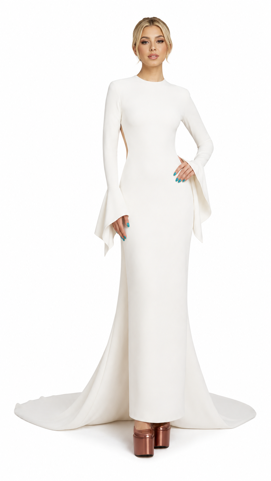 Ivory Bell Sleeve Maxi Dress – CELESTE