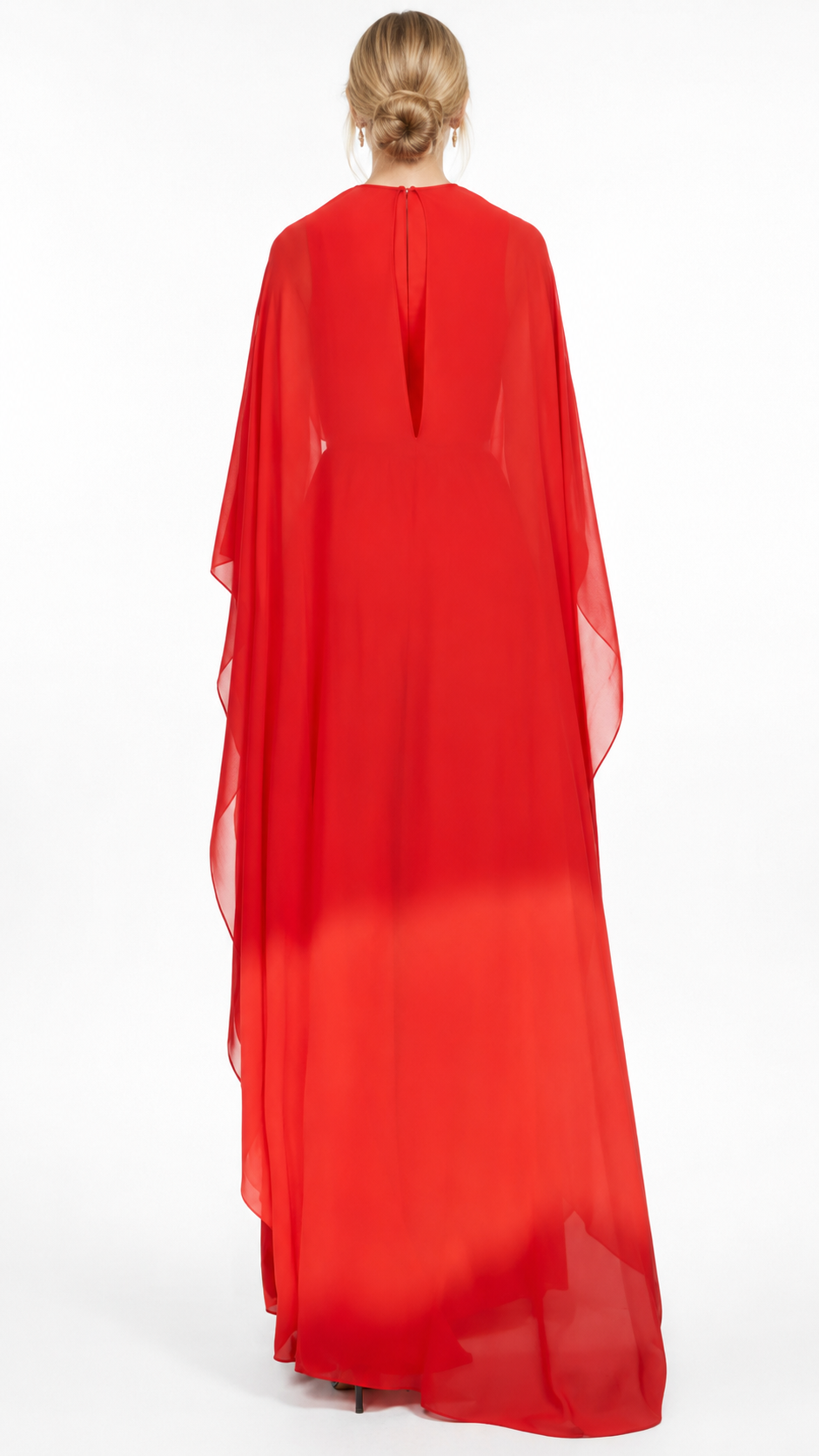 Red Chiffon Cape Jumpsuit – NOVA