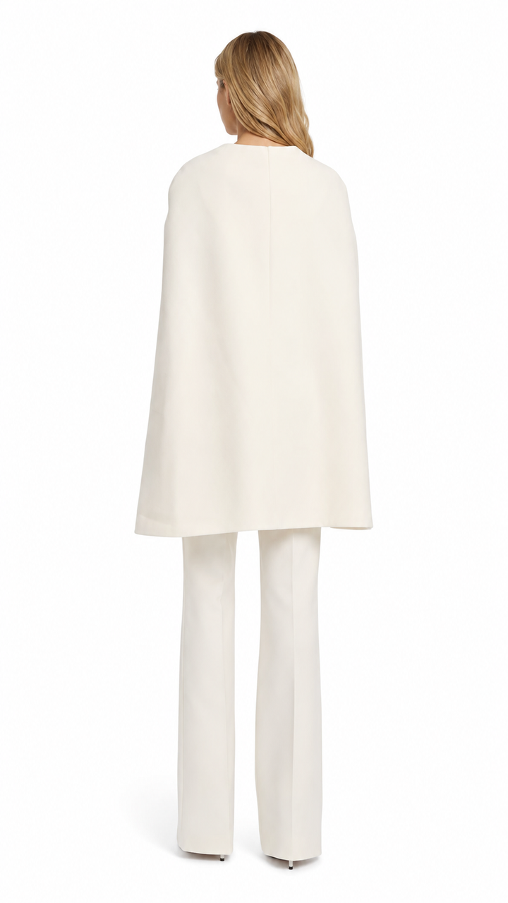 Ivory Cape Wide-Leg Jumpsuit – ELARA