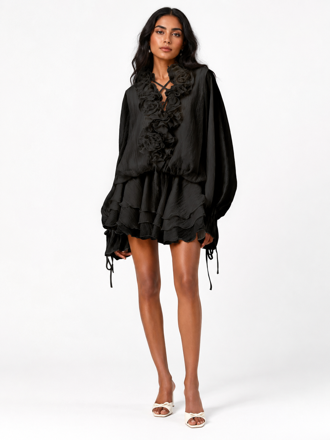 Ruffle Chiffon Mini Dress – ISABELLA