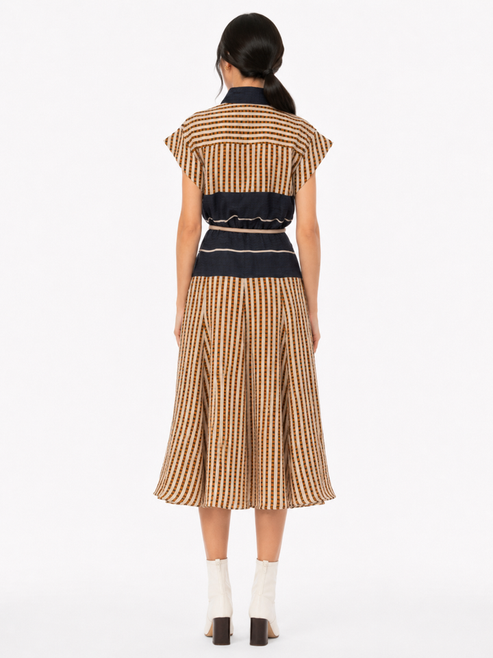 Striped Collared Midi Dress – SAVANNAH