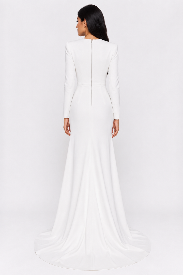 Crystal Embellished Slit Maxi Dress - Seraphina