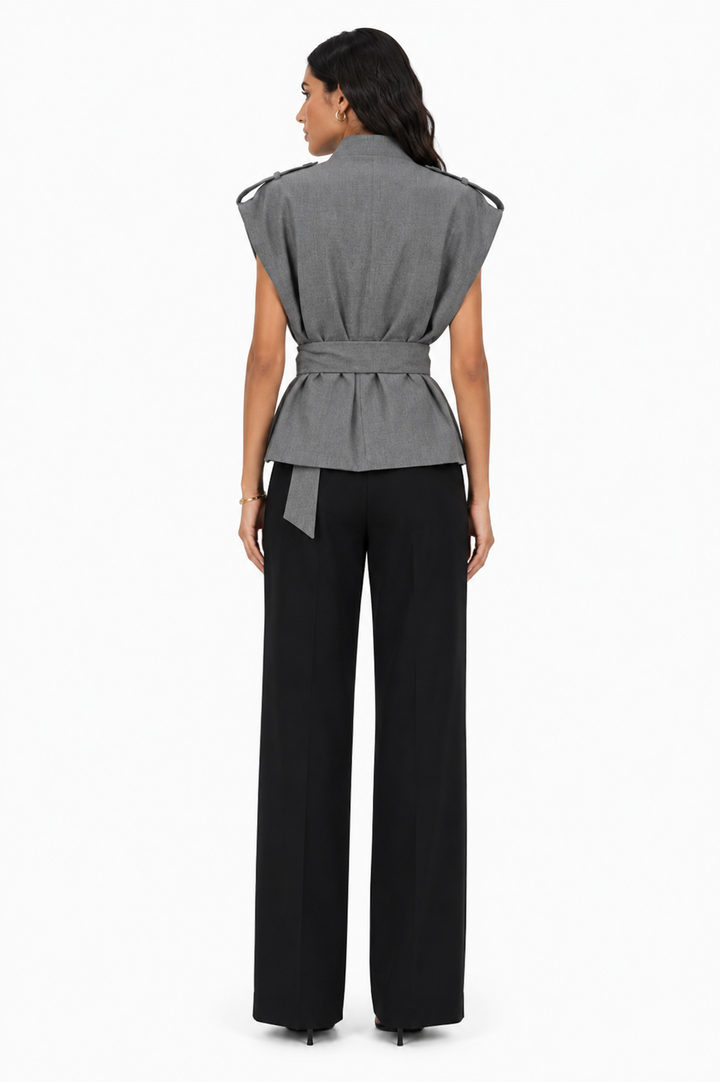 Draped Belted Vest Top - Aspen