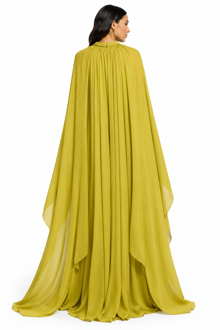 Flowing Cape Maxi Dress - Scarlett