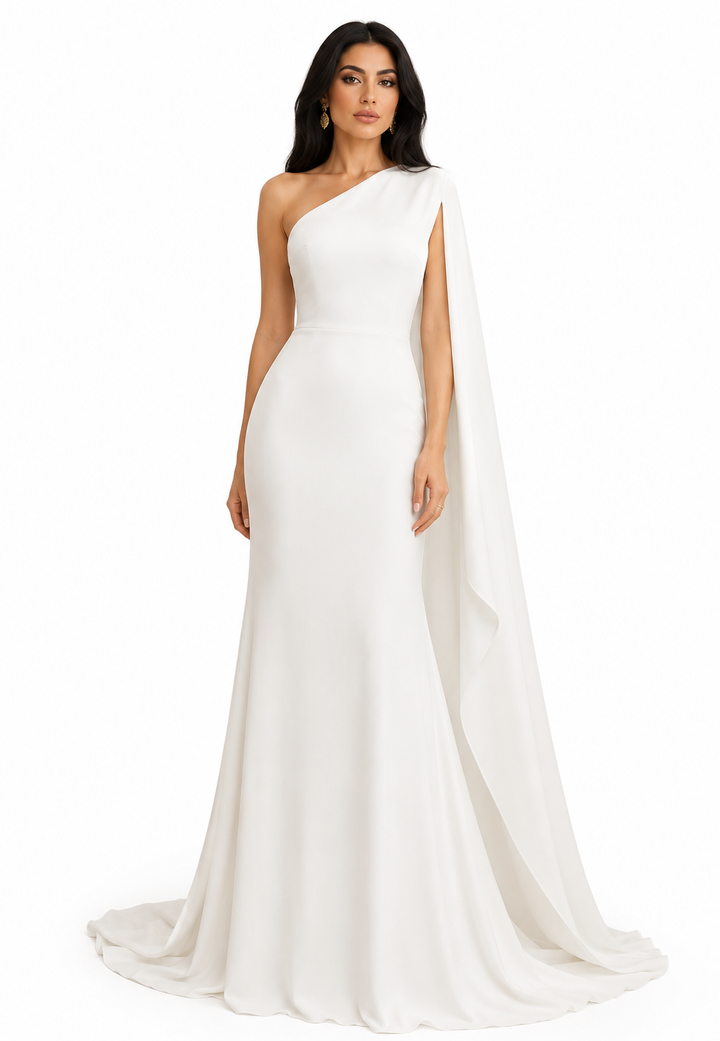 One-Shoulder Drape Maxi Dress - Bianca