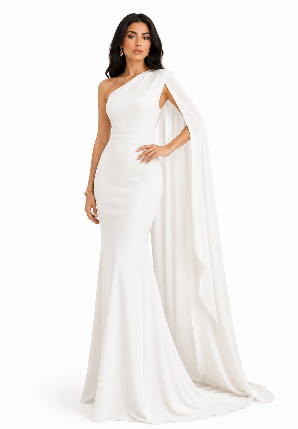 One-Shoulder Drape Maxi Dress - Bianca