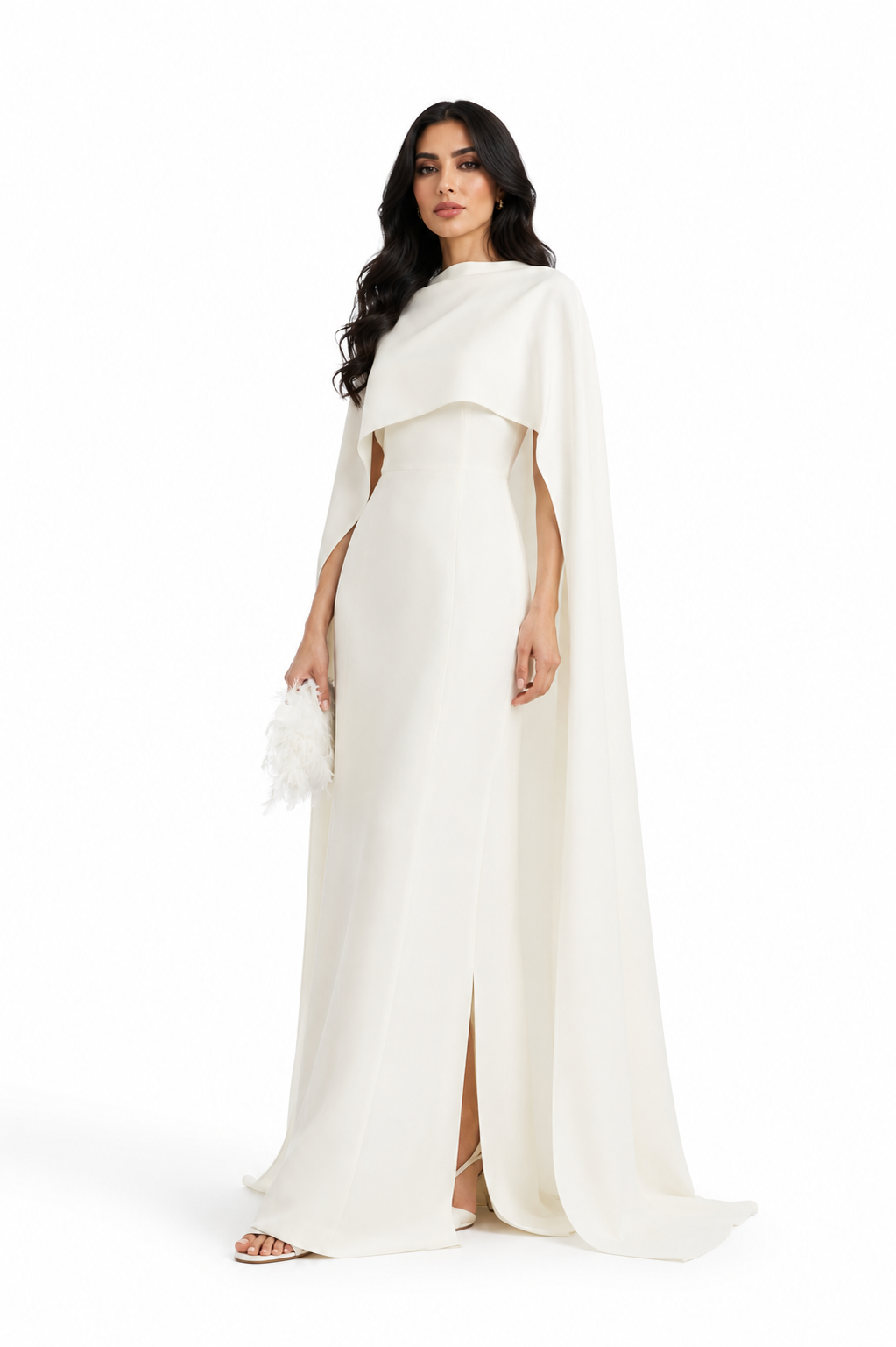 Draped Cape Maxi Dress - Ivors