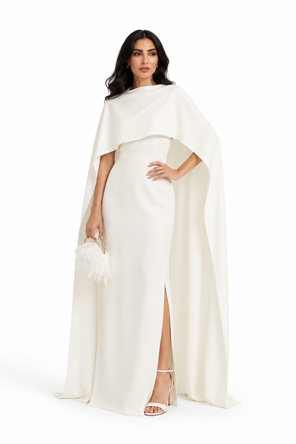 Draped Cape Maxi Dress - Ivors