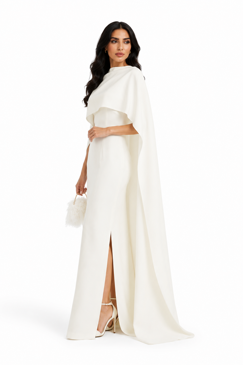 Draped Cape Maxi Dress - Ivors