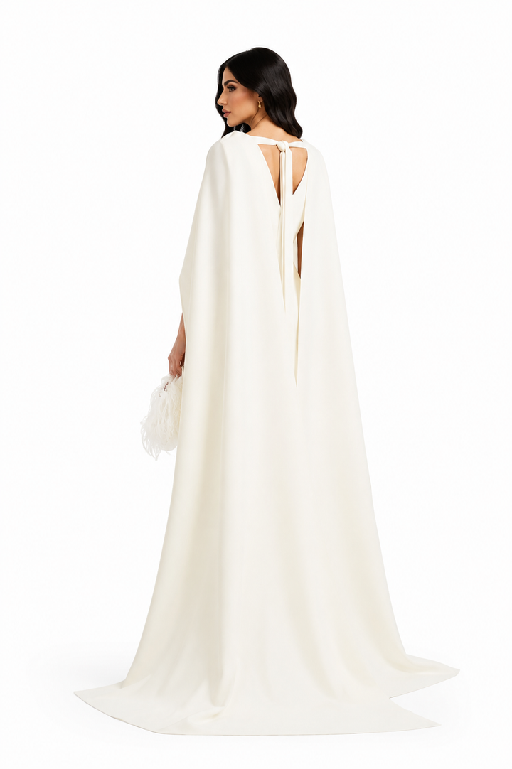 Draped Cape Maxi Dress - Ivors