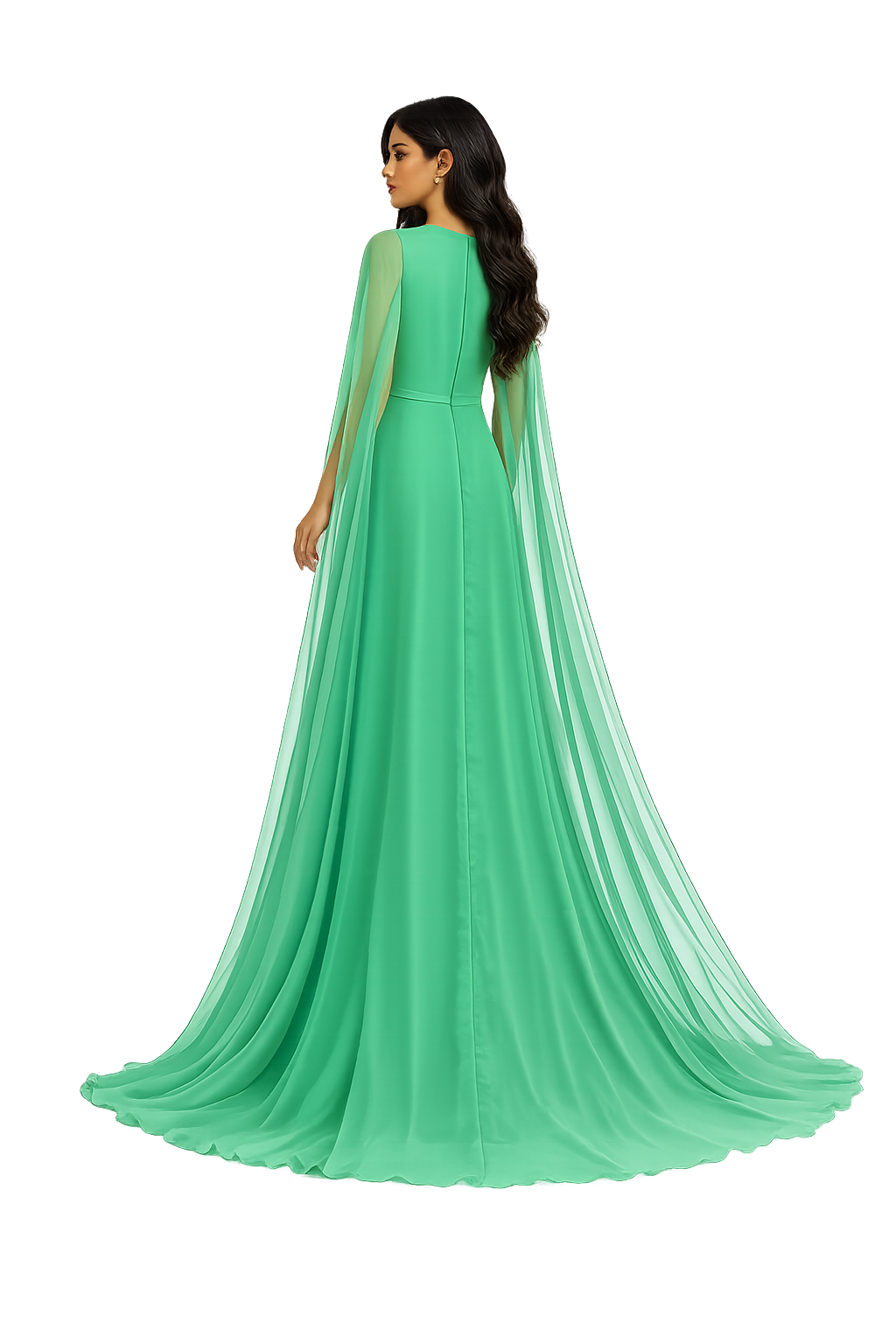 Flowing Cape Maxi Dress - Lavender