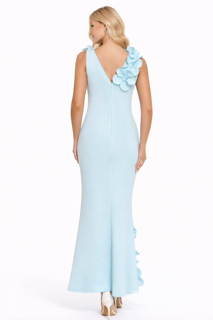 sleeveless floral appliqué mermaid maxi dress – AZUSO