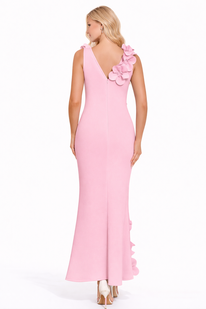 sleeveless floral appliqué mermaid maxi dress – AZUSO