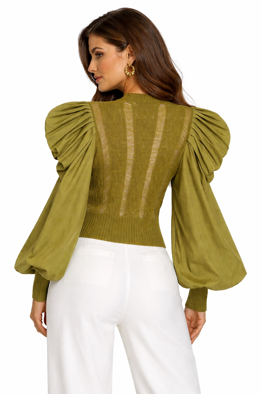 knit top with puff sleeves – OLIVIA