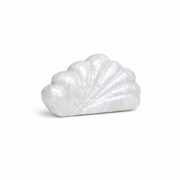 shell-inspired sculpted clutch with pearl finish – CALYPSO