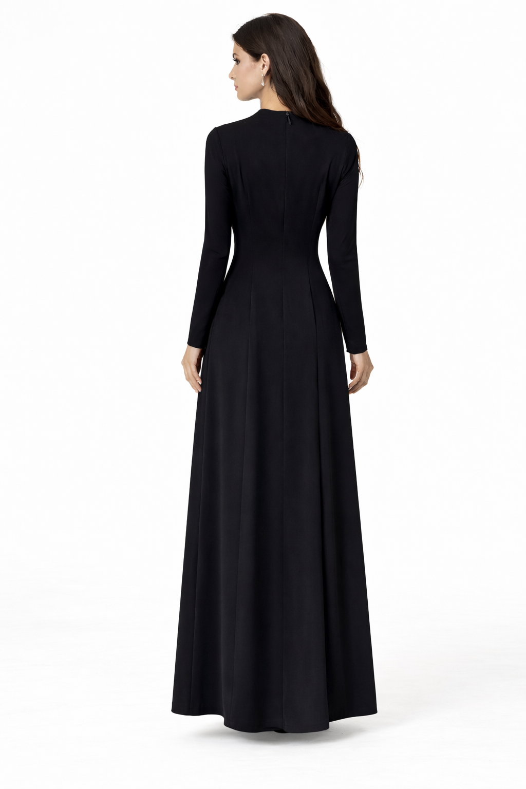 long-sleeve A-line gown with crystal floral embellishments – NOIRÉ