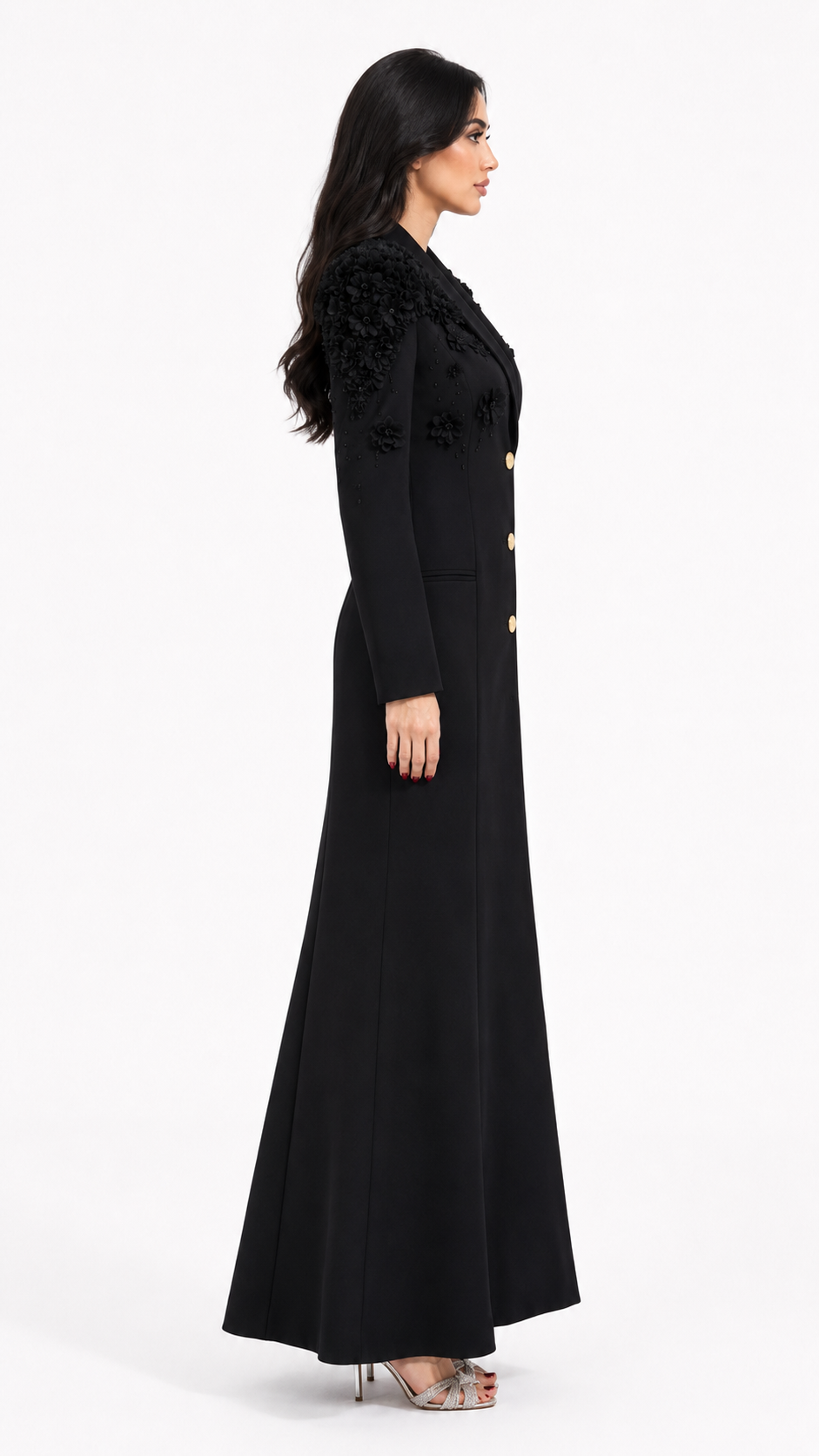 embellished shoulder tailored gown – Joller
