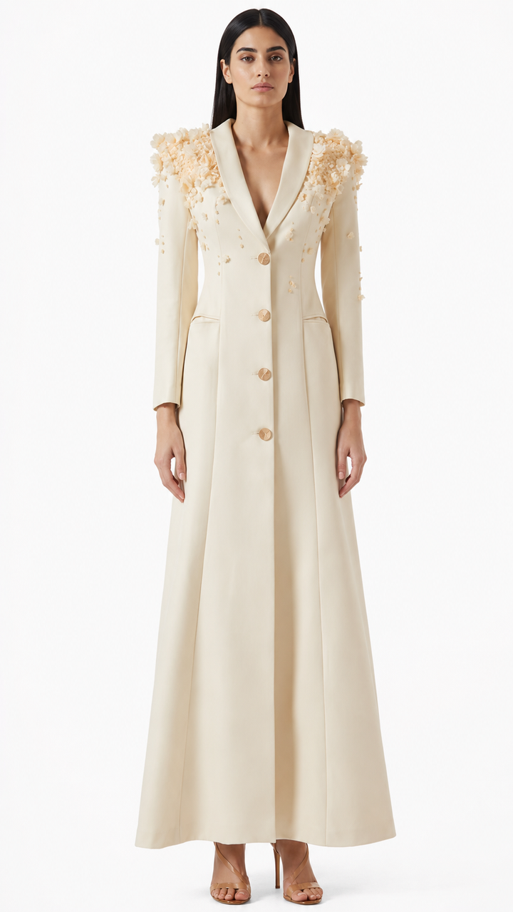 embellished shoulder tailored gown – Joller