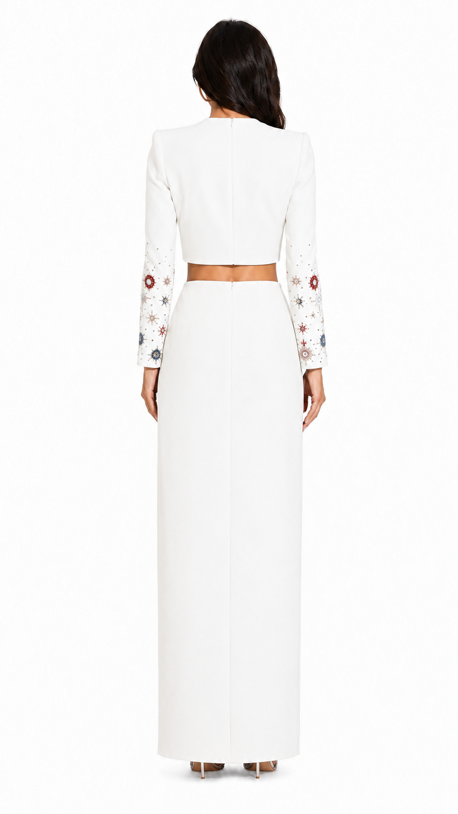 Black Celestial Embellished Two-Piece Evening Set – Celeste