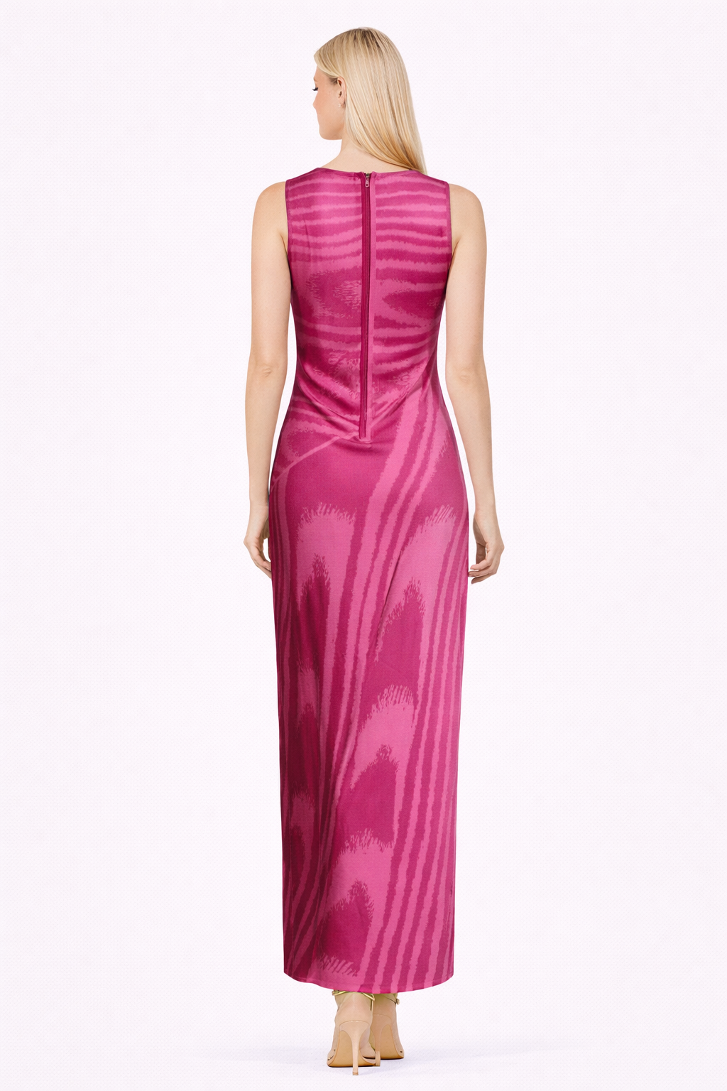 sleeveless abstract print bodycon maxi dress – MIRAGE