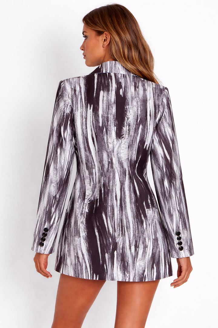 abstract print tailored blazer – MONO