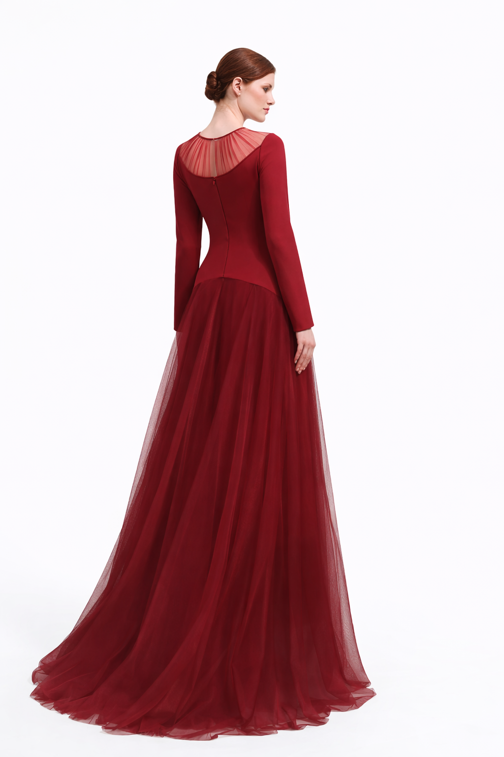 illusion neckline embroidered ball gown – ROYALE
