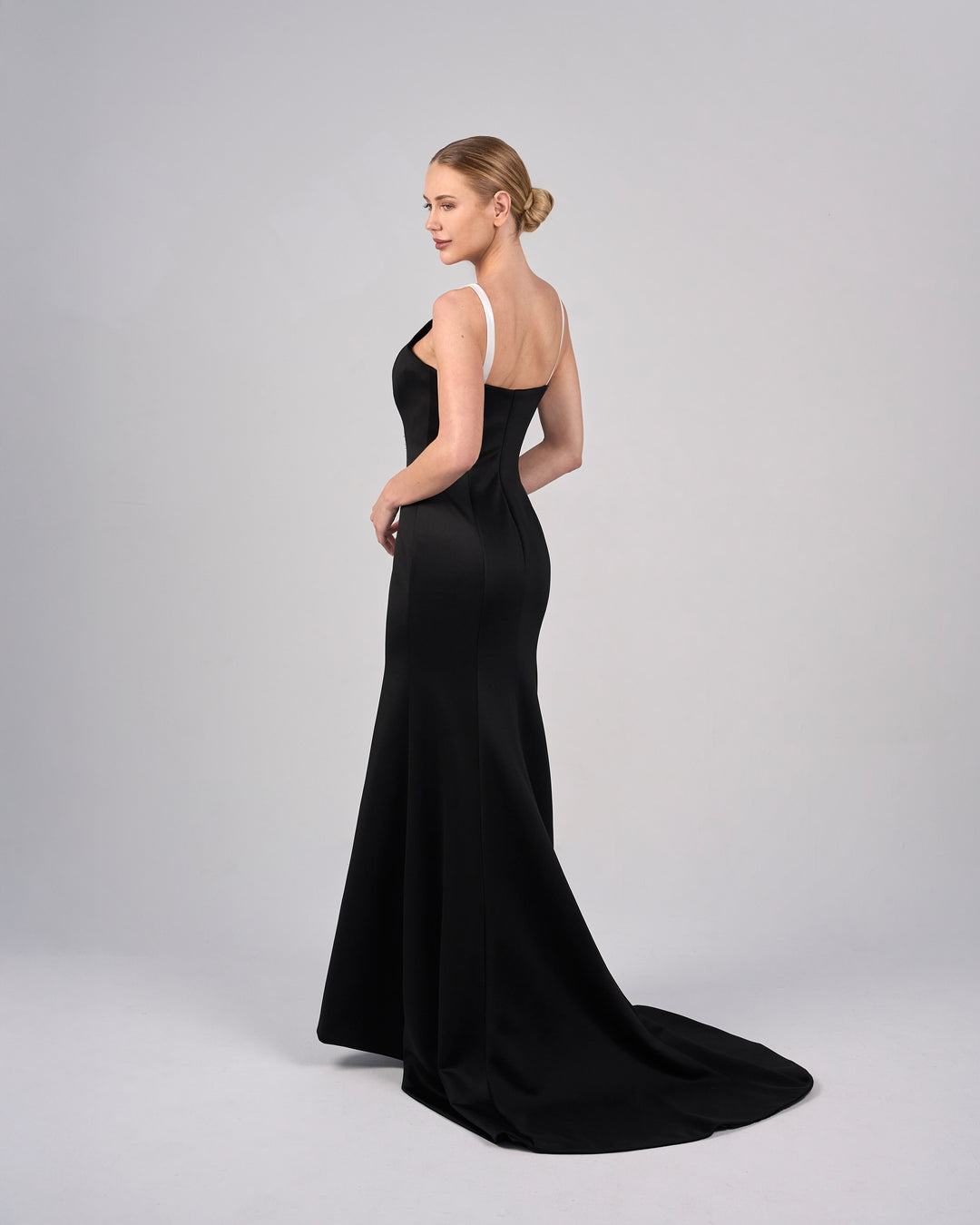 Asymmetrical bicolour dress with embellishments - ORIANA
