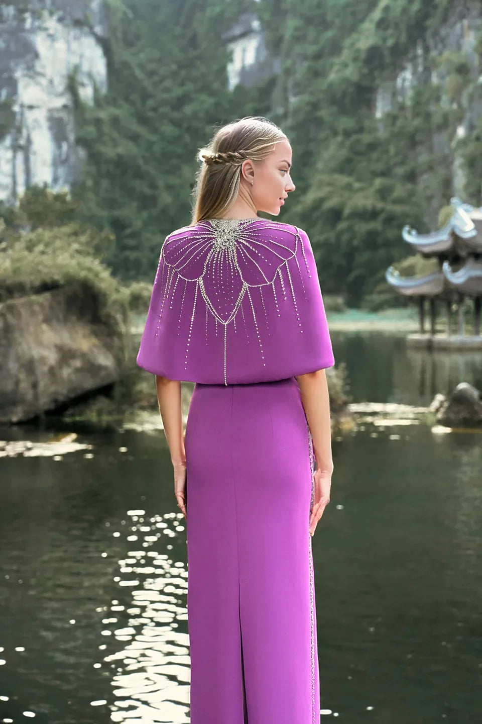 capelet column gown – Qolee