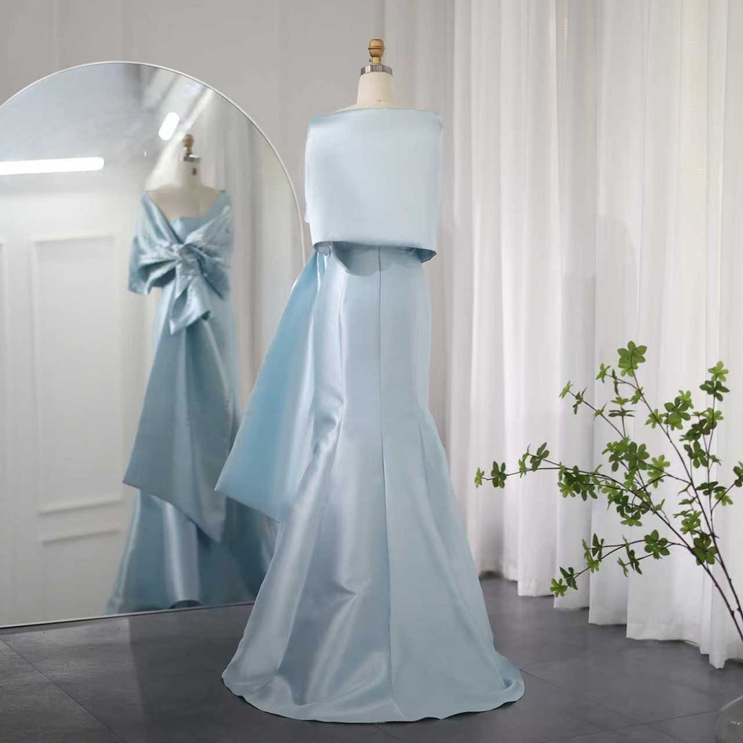strapless satin mermaid gown with embellished draped bow – SELENE