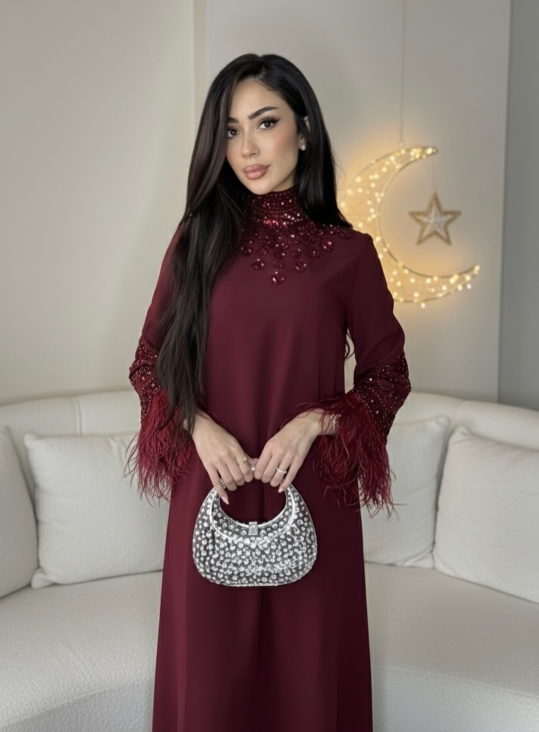 قفطان مزين بالريش – زيكريا