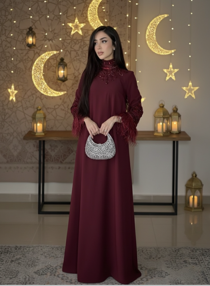 قفطان مزين بالريش – زيكريا