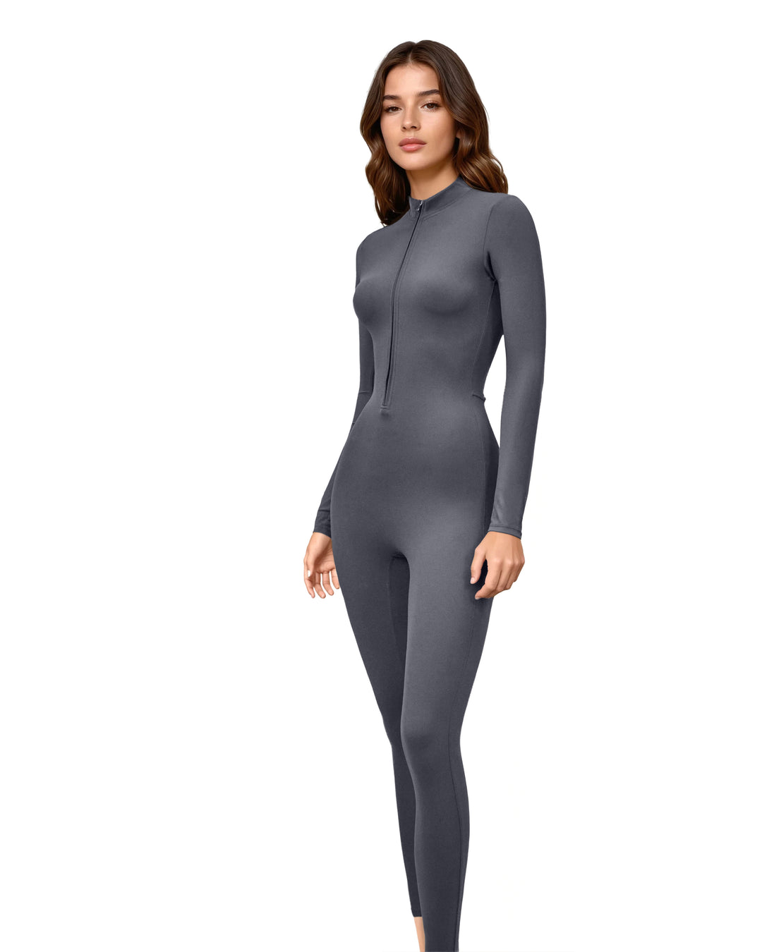 long-sleeve zip-front jumpsuit – NOIES