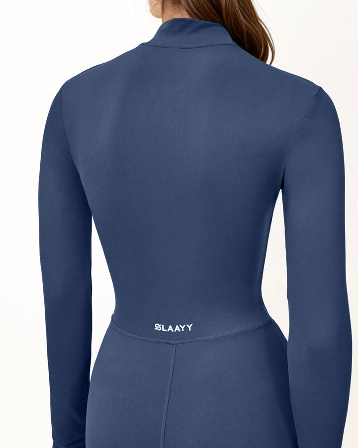 Plissiertes Oberteil mit ausgestellten Ärmeln und Maxirock-Set mit Taillengürtel – Rosiny 