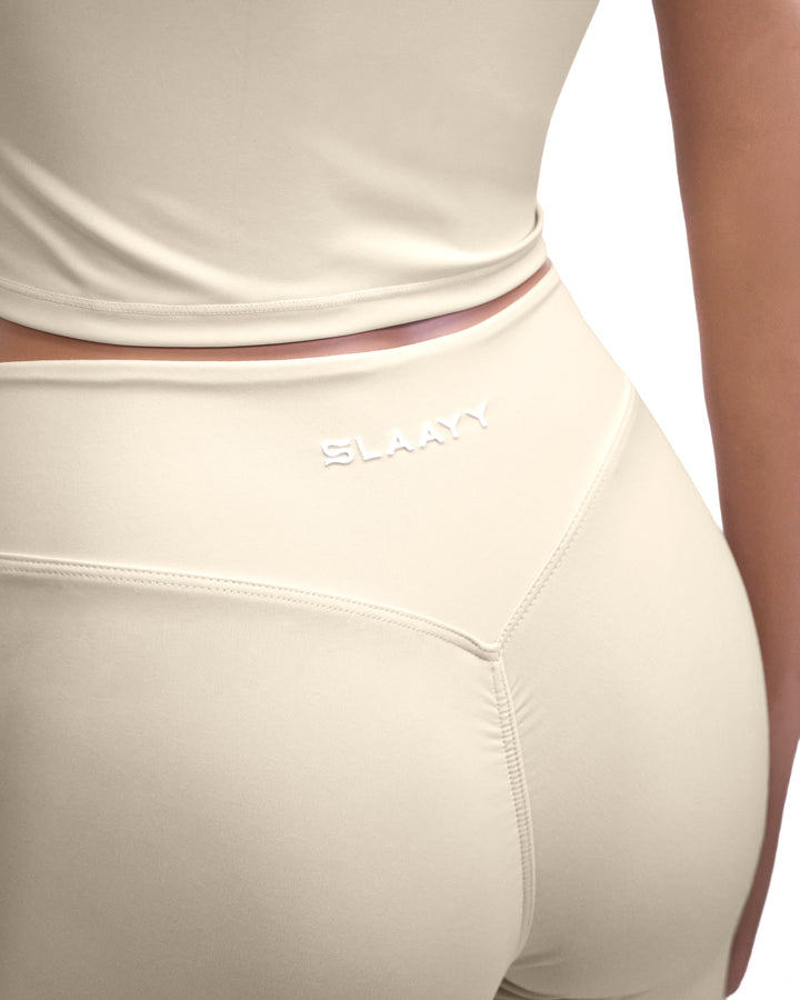 short-sleeve crop top & crossover flared pants set – SAGE