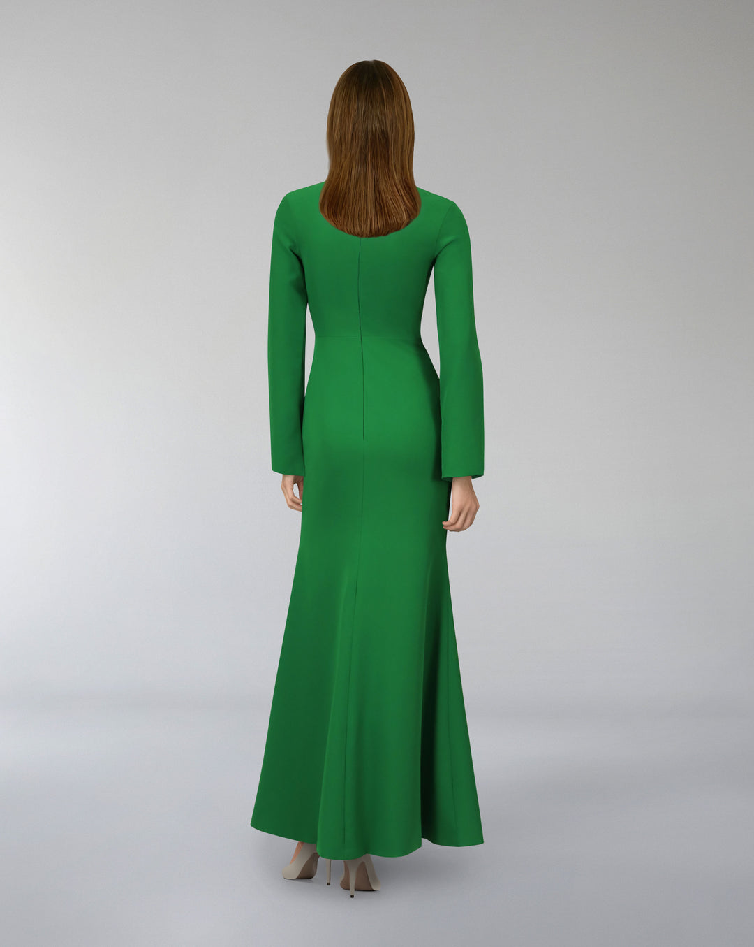 Buttoned long sleeve dress with side slit - POONY-1