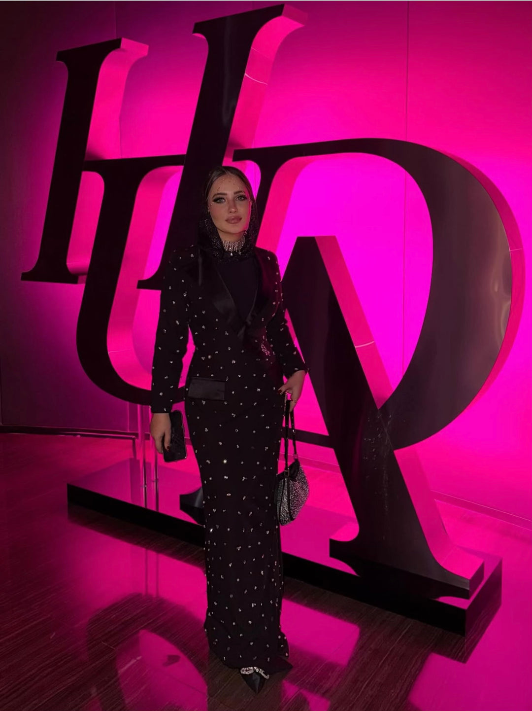 Fully beaded blazer dress-Rawaa