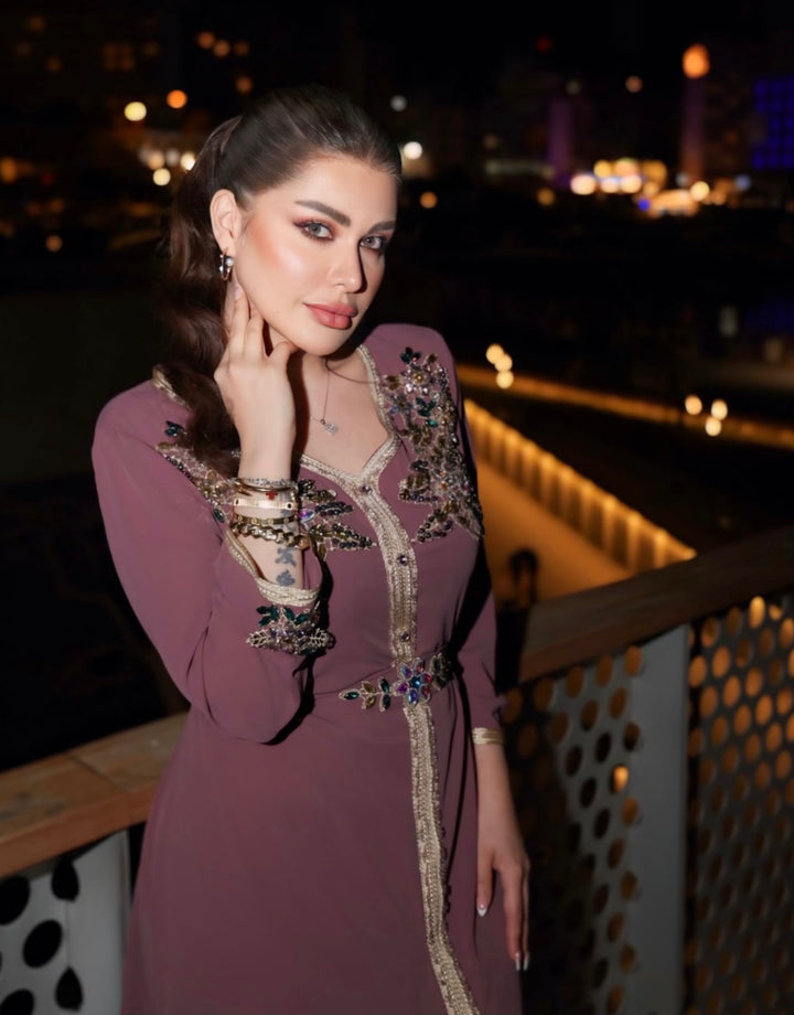 asymmetric draped evening dress with sculpted flow – SELENE